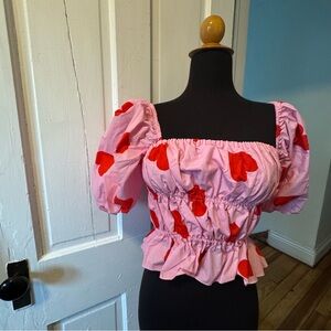 NWOT puff sleeve crop top